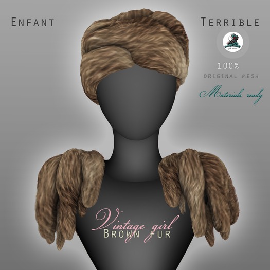 .Enfant Terrible. Vintage girl Furs Brown