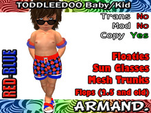 --ARMAND-- SWIMMING TRUNKS - RED-BLUE