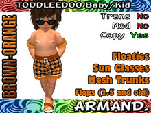 --ARMAND-- SWIMMING TRUNKS - BROWN-ORANGE