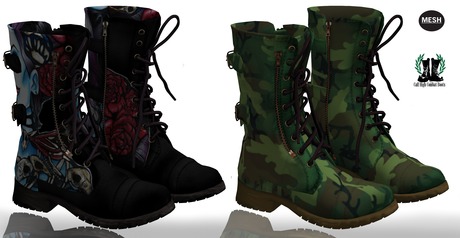 calf high combat boots