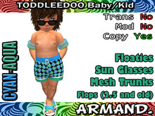 --ARMAND-- SWIMMING TRUNKS - CYAN-AQUA