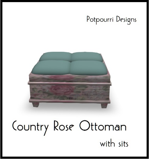 Country Rose Ottoman (boxed)