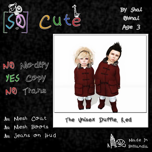 {s.o} Unisex Duffle Coat // Red