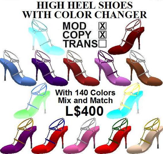 High Heel Shoes with Color Changer