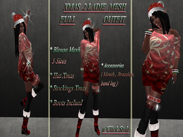 "n'Click Style" Xmas 2 Ladie Mesh 
