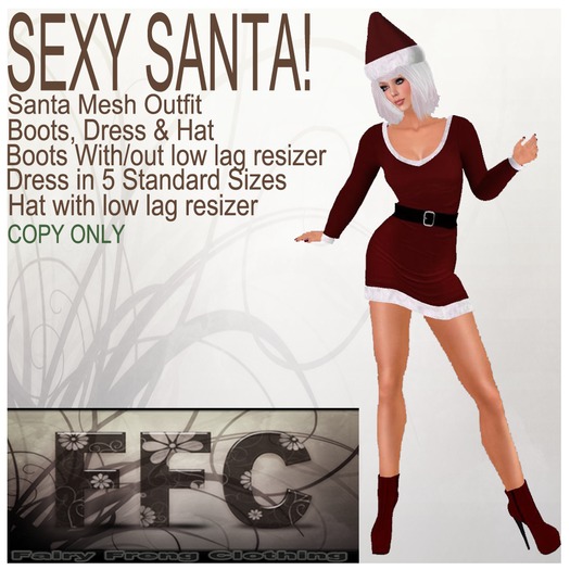 Sexy Santa! Complete Mesh Outfit