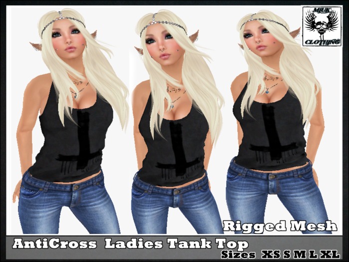 MIUK - AntiCross  Rigged Mesh_Ladies  tank XS.S.M.L.XL