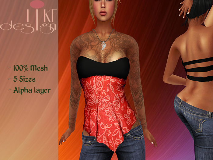 .: LIKE DESIGN :. Jade Patterned Shirt Red