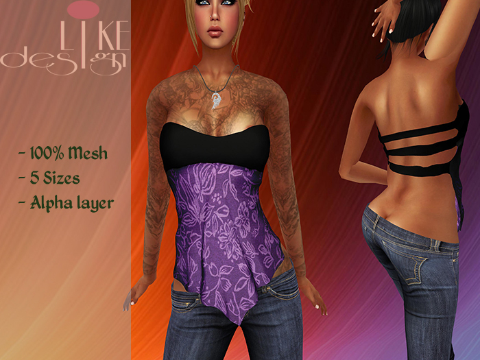 : LIKE DESIGN :. Jade Patterned Shirt Purple