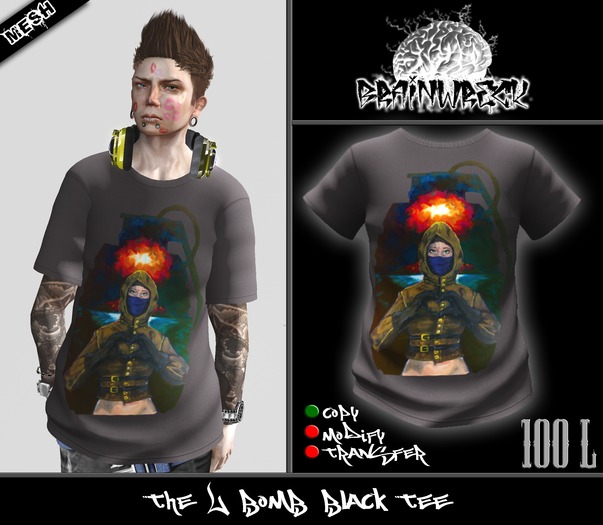 .::::Brain Wreck:::.  The L Bomb Black Tee