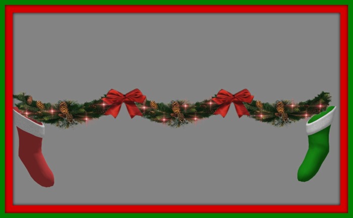 SPARKLE GARLAND w HANGING STOCKING