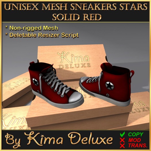 Kima Deluxe Hi Top Sneakers Star Red (Boxed)