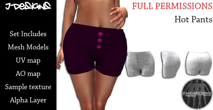 J-Designs Full Perm Mesh Hot Pants