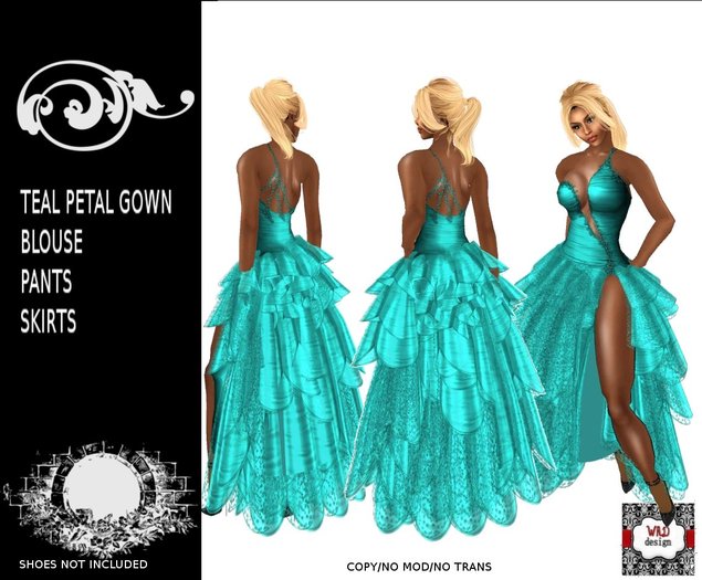 TEAL PETAL GOWN