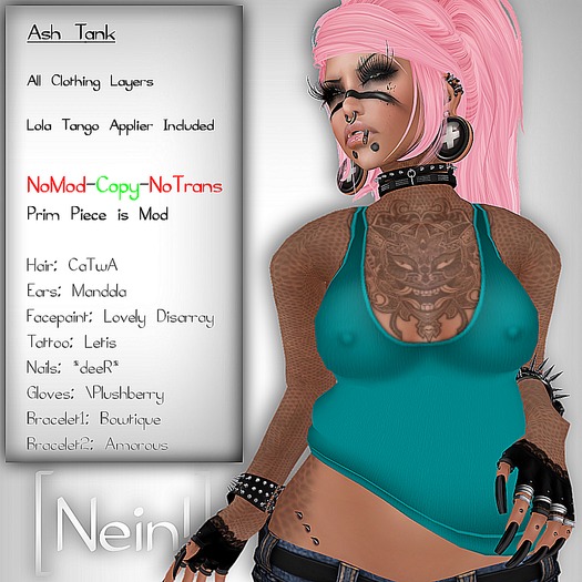 [Nein!] Ash Tank - Aqua (wear me)