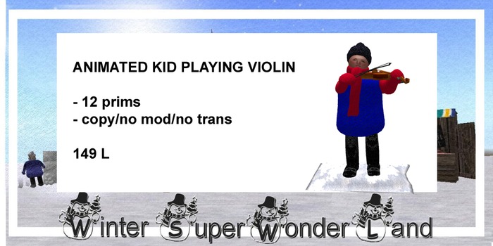 Animated kid playing violin