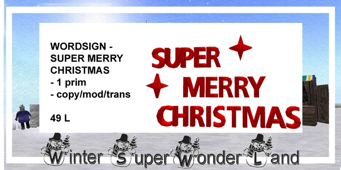 Wordsculpt SUPER MERRY CHRISTMAS