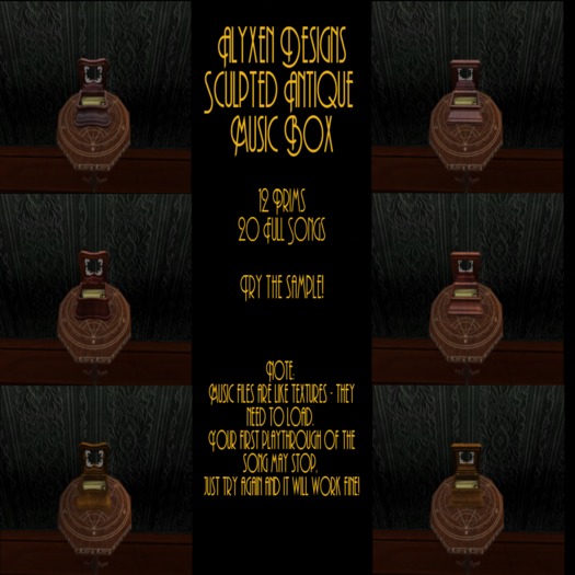 Sculpted Antique Music Box Set