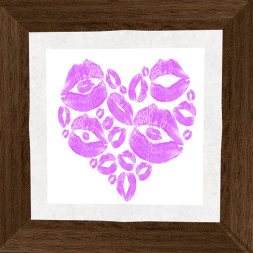 Framed Heart Lips  Picture Photo