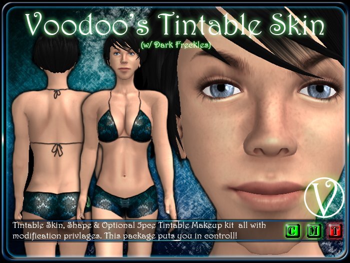 Voodoo's Tintable Skin (Female - Light Complexion - Dark Freckles)