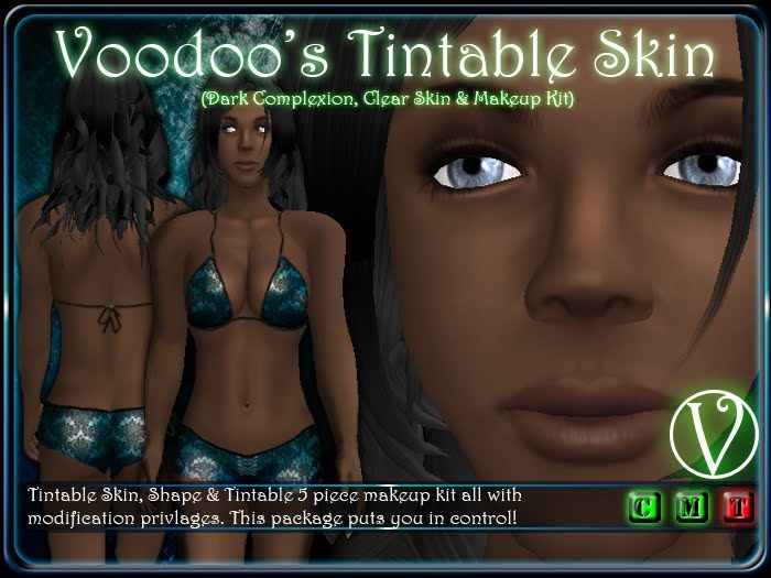 *Promo* Voodoo's Tintable Skin (Female - Dark Complexion - Plain) plus Tintable Makeup Kit