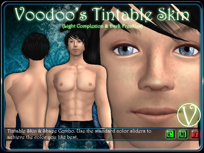 *Promo* Voodoo's Tintable Skin (Male - Light Complexion - Dark Freckles)