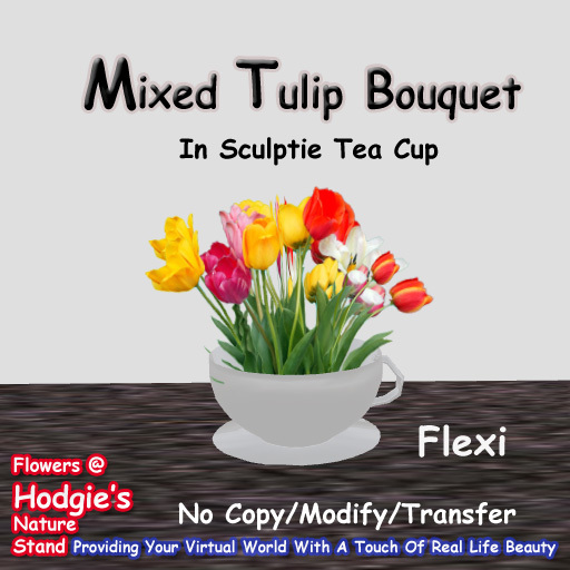 Hodgie's Flowers & Plants  --  Mother's Day Tulip Bouquet In A Teacup (Flexi)
