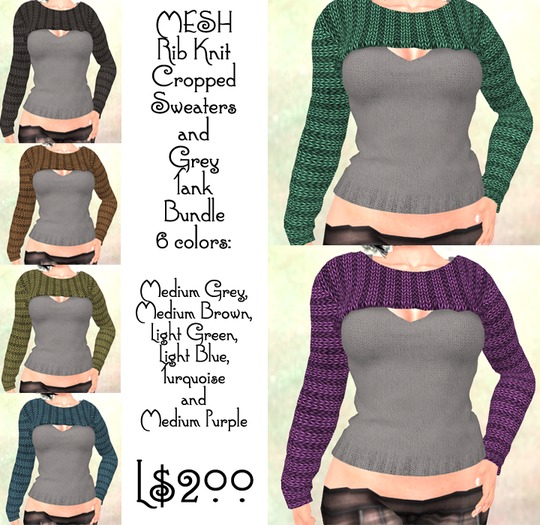 MESH Sweaters and Grey Tank Bundle 