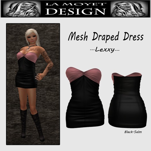 ~LM~MeshDrapedDress-Lexxy [Black/Salm]