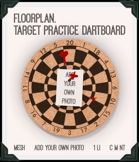 floorplan. target practice dartboard [boxed]