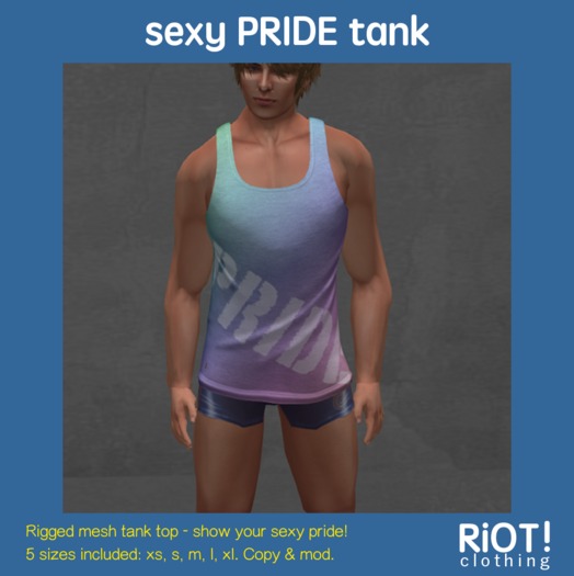 Second Life Marketplace - RiOT! Clothing - Tank - Pride