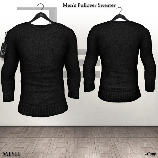 DE Designs - Men's Pullover Sweater - Black