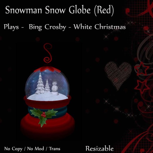 Snowman Snow Globe Red