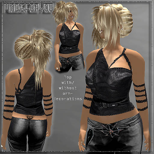 Black-NewFemaleLeatherTop/MadeForYou