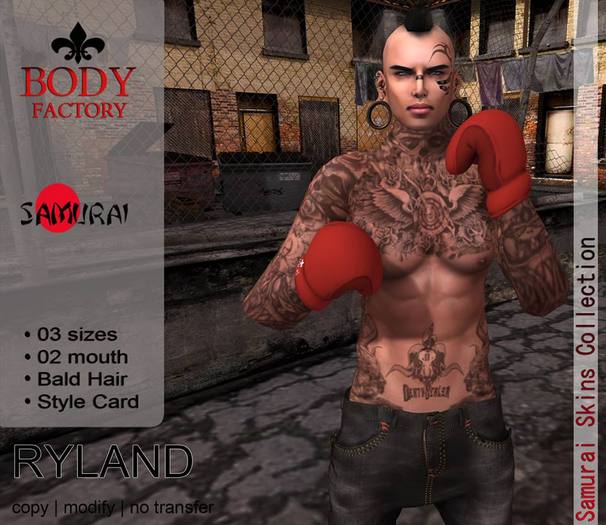 Second Life Marketplace - [BODY FACTORY] Shape Ryland Samurai Collection