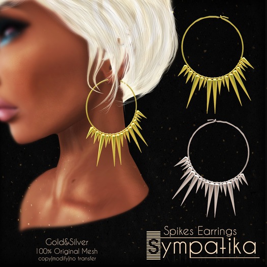 [Sympatika] Earrings Mesh Spike Gold&Silver