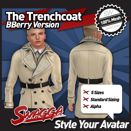 [SWaGGa] Trenchcoat Black (Boxed)