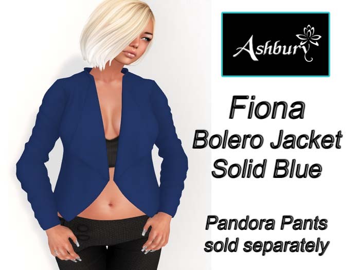 [ASHBURY] Fiona Bolero Jacket-Solid Blue