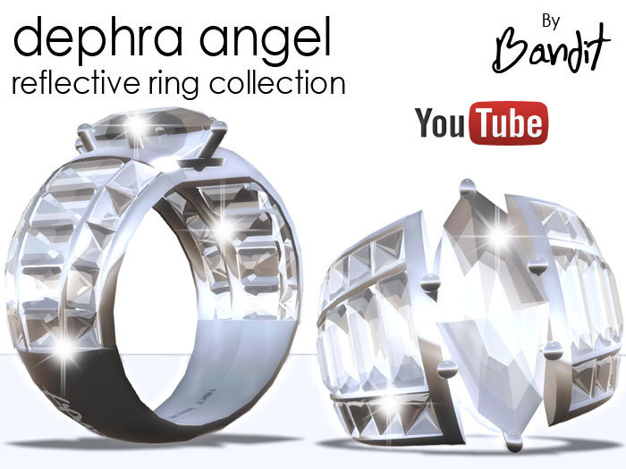 Cocktail Ring Full shiny & reflective DEPHRA ANGEL by Bandit Jewelry Diamonds & Platinum new edition v.3.0