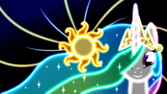 Neon Princess Celestia by ultimateultimate
