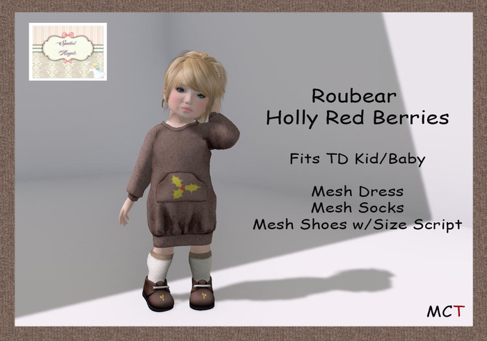 [S][A] Roubear Outfit K/B - Holly Red Berries