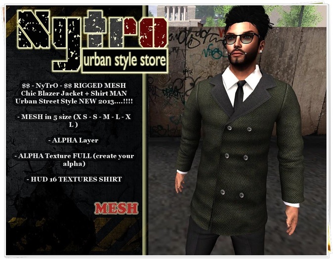 $$ - NyTrO - $$ DEMO RIGGED MESH The Elegant Man Shirt Urban Style NEW 2013....!!!! (Box)