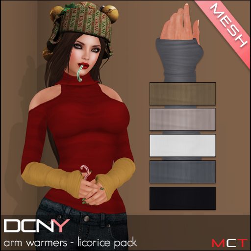 DCNY Mesh Arm Warmers, Licorice Pack