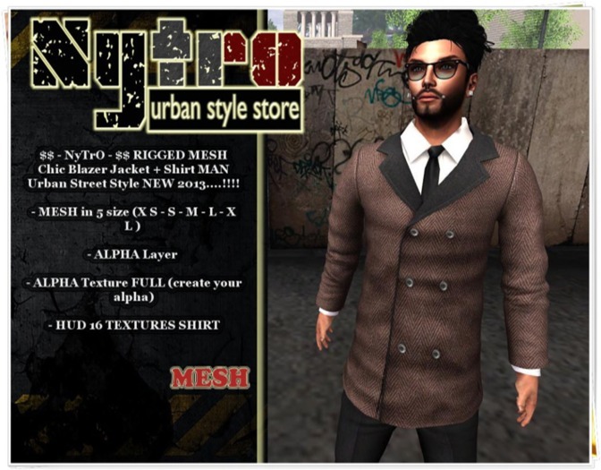 $$ - NyTrO - $$ RIGGED MESH Chic Jacket Coat + Shirt LIGHT BROWN MAN Urban Style NEW 2013....!!!! (Box)