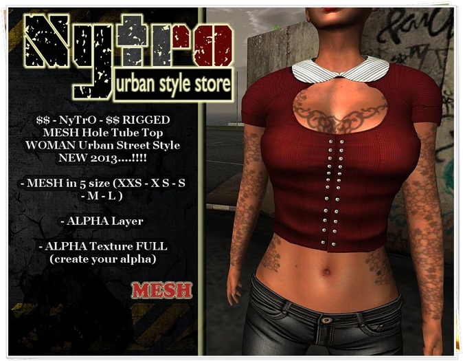 $$ - NyTrO - $$ RIGGED MESH Hole Tube Top Shirt RED WOMAN Urban Style NEW COLLECTION 2013..!!