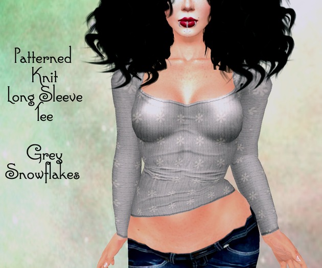 Patterned Knits L/s Tee Snowflakes