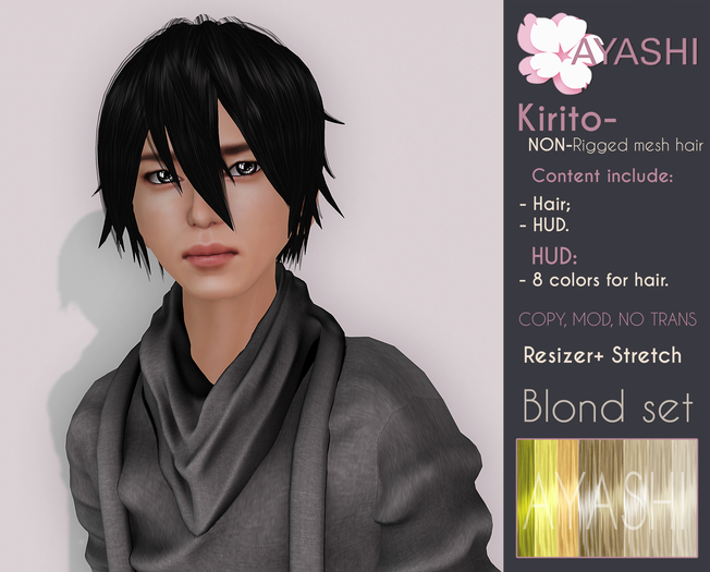 [^.^Ayashi^.^] Kirito hair-Blond set