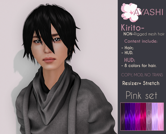 [^.^Ayashi^.^] Kirito hair-Pink set