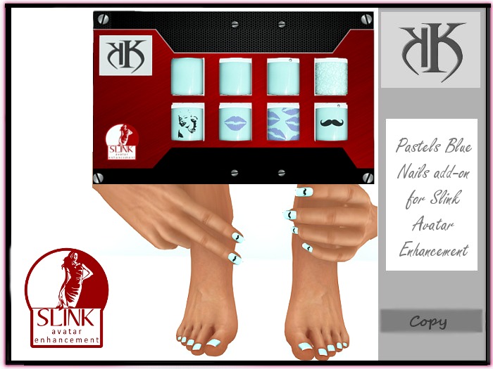 ::KK:: Slink Av.Enhance - Pastels Blue Nails