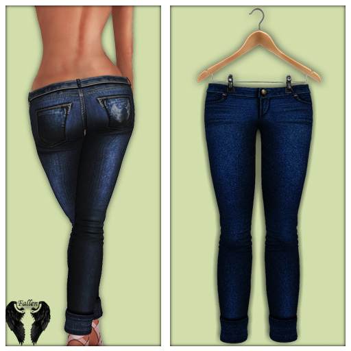 *Fallen* Jeans/Denim Tones-IndigoBlue